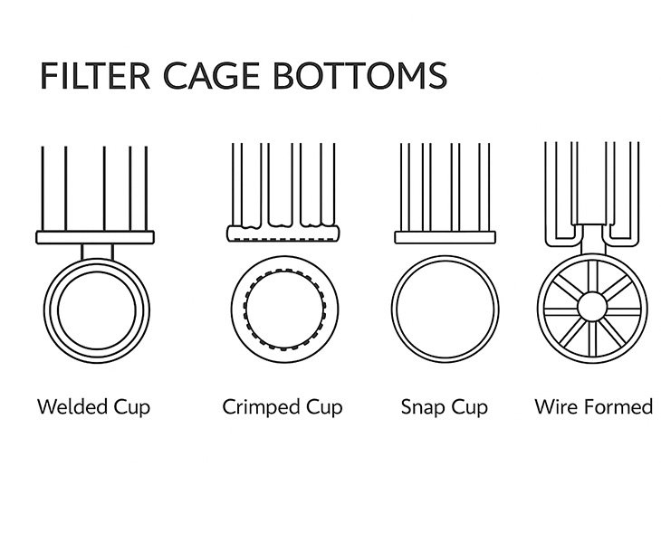 Different Filter Cage Bottom Types